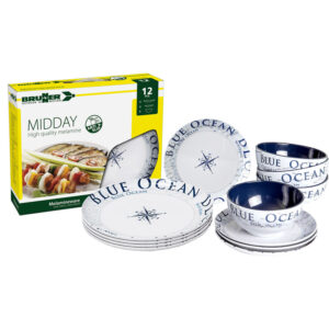 Blue Ocean Midday - melamine serviesset (12 delig)