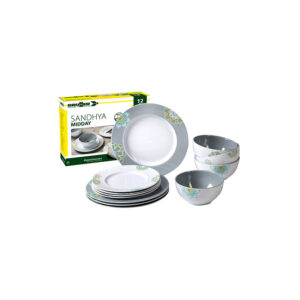 Sandhya 12-piece melamine dinnerware set - midday