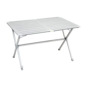 Silver gapless level folding camping table 140 x 81 cm