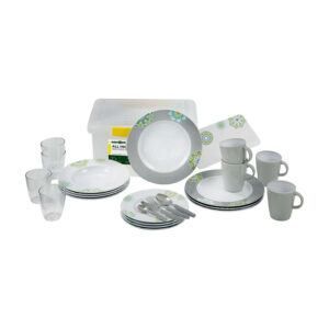 Sandhya 36-piece melamine dinnerware set – all inclusive