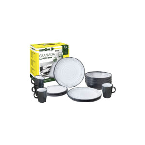 Granada 16-piece melamine dinnerware set - lunch box