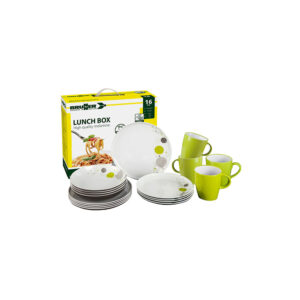 Space 16-piece melamine dinnerware set - lunch box