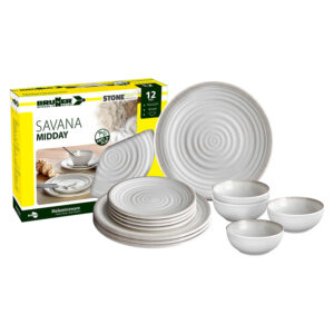 Savana 12-piece melamine dinnerware set - midday