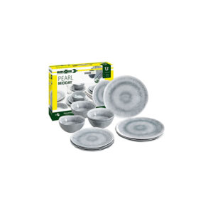 Pearl 12-piece melamine dinnerware set - midday