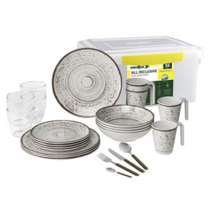 Kassandra 36-piece melamine dinnerware set – all inclusive