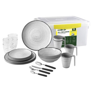 Tivoli 36-piece melamine dinnerware set – all inclusive