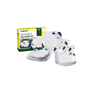 Panarea 16-piece melamine dinnerware set - lunch box