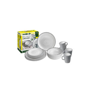 Bellagio 16-piece stackable outdoor dinnerware set - lunchbox