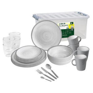 Bellagio 36-piece melamine dinnerware set - all inclusive