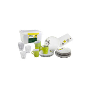 Space 36-piece melamine dinnerware set – all inclusive