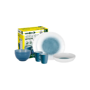 Meteore Azur 8-piece melamine dinnerware set - Tête-à-tête