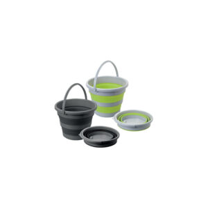 Collapsible 15l camping bucket - grey/green