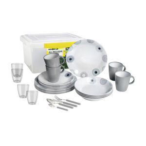 Deep Sea 36-piece melamine dinnerware set – all inclusive