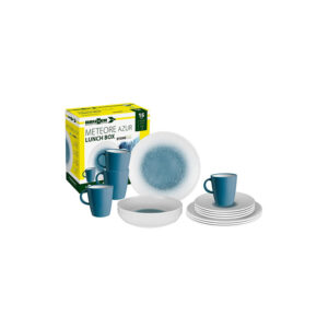 Meteore Azur 16-piece melamine dinnerware set - lunch box