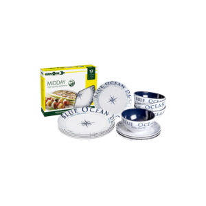 Blue Ocean 12-piece melamine dinnerware set - midday