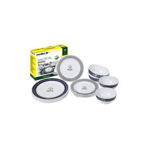 Nautical 12-piece melamine dinnerware set - midday