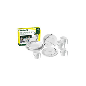Serenade 16-piece melamine dinnerware set - lunch box
