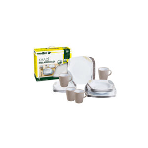 Khadì 16-piece melamine dinnerware set - lunch box