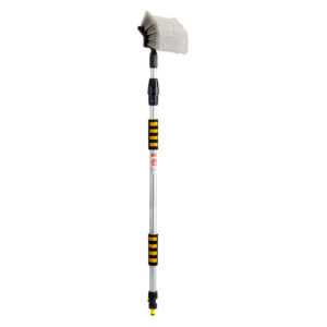 Moppy telescopic flow-through brush