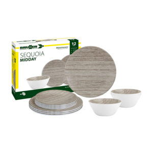 Sequoia 12-piece melamine dinnerware set - midday