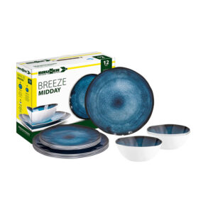 Breeze 12-piece melamine dinnerware set - midday