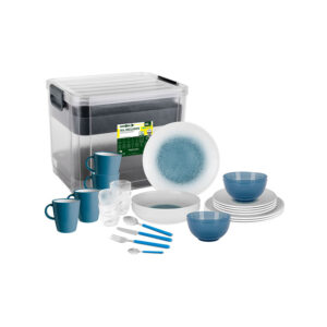 Meteore Azur 36-piece melamine dinnerware set – all inclusive