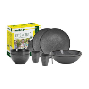 Cottery 8-piece melamine dinnerware - Tête-à-tête