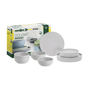 Dolomit wit 12-delig melamine servies - midday