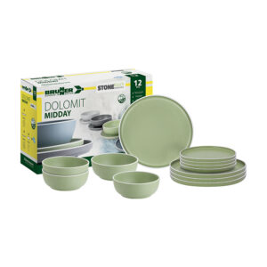 Dolomit groen 12-delig melamine servies - midday
