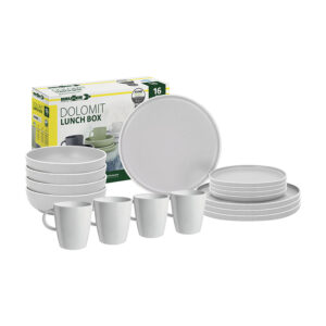 Dolomit wit 16-delig melamine servies - lunch box