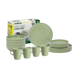 Dolomit groen 16-delig melamine servies - lunch box