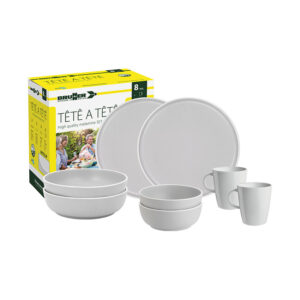 Dolomit white 8-piece dinnerware set -  Tête-à-tête