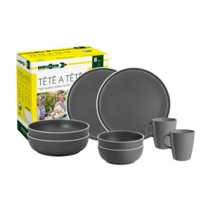 Dolomit grey 8-piece dinnerware set -  Tête-à-tête