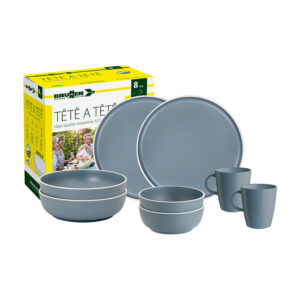 Dolomit blue 8-piece dinnerware set -  Tête-à-tête