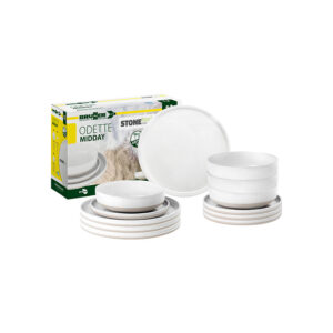 Odette 12-piece melamine dinnerware set - midday
