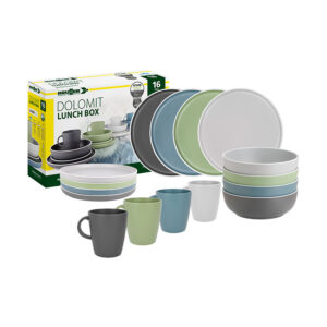 Dolomit 16-piece melamine dinnerware set - lunchbox