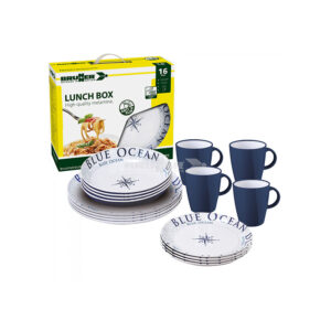Blue ocean 16-piece melamine dinnerware set – lunchbox