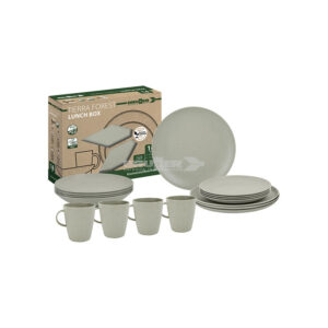 Tierra forest 16-piece biodegradable dinnerware set - lunchbox