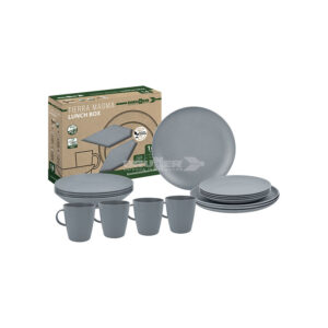 Tierra magma 16-piece biodegradable dinnerware set - lunchbox