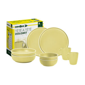 Dolomit geel 8-piece melamine serviesset -Tête-à-tête