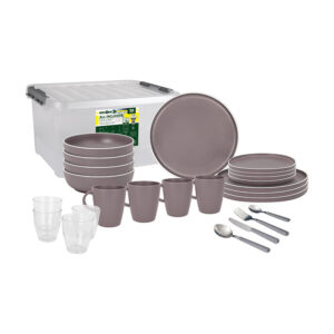 Dolomit rose 36-piece melamine dinnerware set – all inclusive