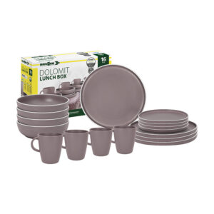 Dolomit rose 16-delige melamine serviesset - lunch box